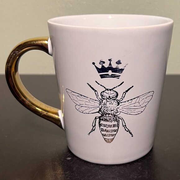 Modern Expressions QUEEN BEE Ceramic Mug ~ Metallic Gold Accents ~ Honey Bee - Picture 2 of 11